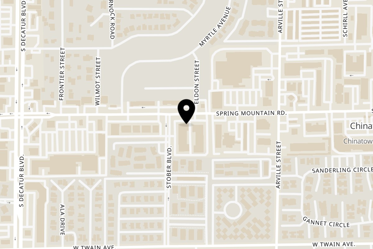 Map showing the location of Garionban on 4545 Spring Mountain Rd UNIT 102 in Las Vegas